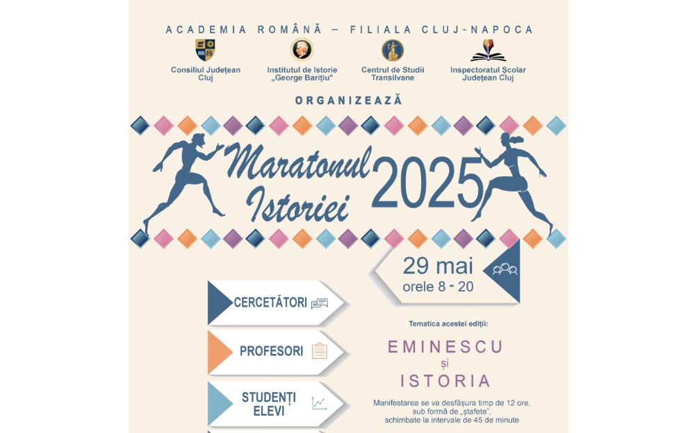Întâlnire cu trecutul la Cluj: Maratonul Istoriei aduce împreună tineri și cercetători, în Anul Eminescu