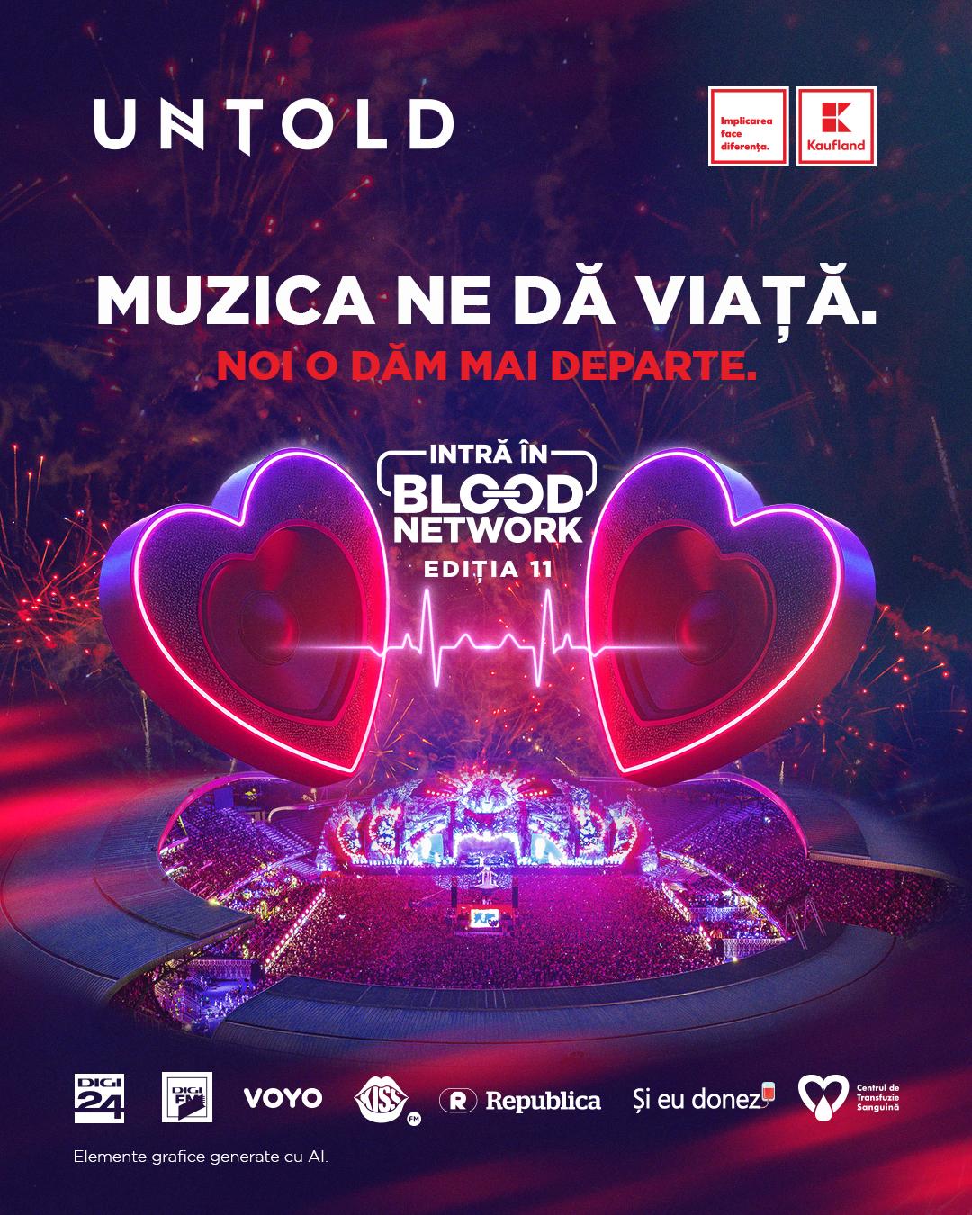 Incepe campania BLOOD NETWORK. Salveaza o viata, doneaza sange si mergi gratuit la UNTOLD X